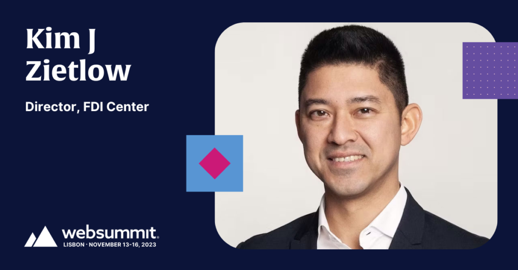 Promotional image of Kim Zietlow's participation at WebSummit in Lisbon on November 13-1 6.