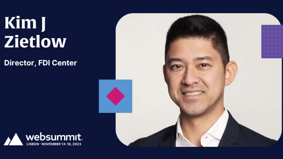 Promotional image of Kim Zietlow's participation at WebSummit in Lisbon on November 13-1 6.
